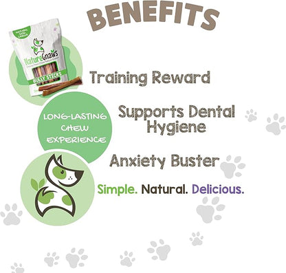 Nature Gnaws Bully Sticks for Dogs 5-6" (1Lb) - Mixed Thickness - Long Lasting for Aggressive Chewers and Large Dogs - Natural Beef Dog Chew Bones