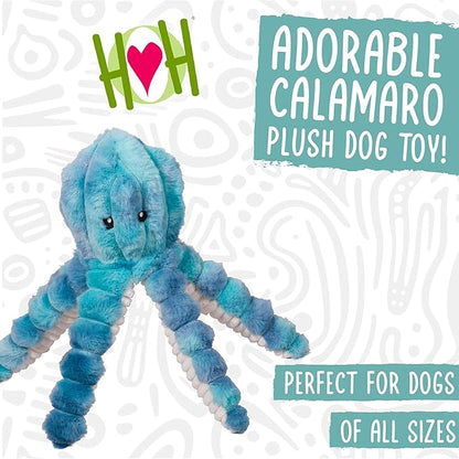 HuggleHounds X-Brace Dog Toy - Interactive Dog Toys for Large Pets to Keep Them Busy, Pet Supplies, Soft & Cute Puppy Plush, Tough Plushy - Calamaro, Large