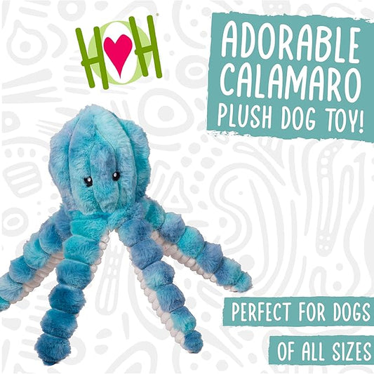 HuggleHounds X-Brace Dog Toy - Interactive Dog Toys for Large Pets to Keep Them Busy, Pet Supplies, Soft & Cute Puppy Plush, Tough Plushy - Calamaro, Large