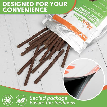 MON2SUN Dog Jerky Treats, 5 Inch Chicken Sticks (Chicken Liver Flavor) Rawhide Free Training Treats for Small Dogs, Soft and Healthy Snacks, 25.4oz (96 Count-Pack of 1)