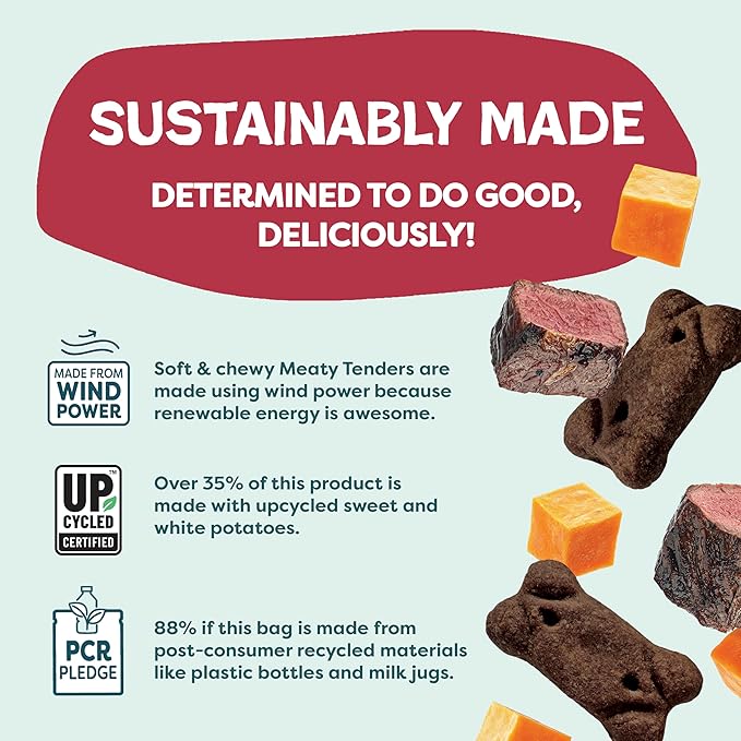 Shameless Pets Soft Dog Treats – Beef Up Meaty Tenders, Soft & Chewy Treats for Dogs, Real Beef 1st Ingredient, Grain Free, Healthy Treats for Small, Medium & Large Dogs, 8oz
