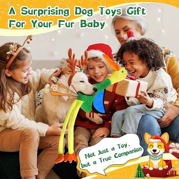 Fuufome Large Squeaky Dog Toys - Plush Crinkle Dog Toy for Small, Medium, and Large Breeds - Fun for Indoor Puppies and Senior Pups Playing