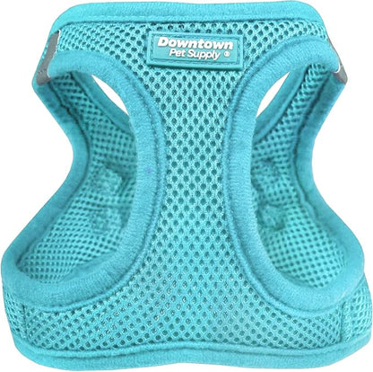 Downtown Pet Supply Step-in Dog Harness – No Pull, Adjustable Padded Mesh with Reflective Trim, Secure Buckle Strap – Comfortable & Breathable Small Dog Harness, Large, Light Blue