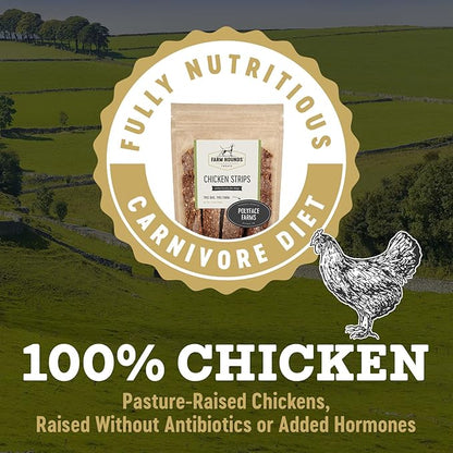 Farm Hounds - Chicken Strips - Premium Natural Jerky for Dogs - Made from 100% Humanely Raised Chicken - Break-to-Size - Great for Training & Treats - No Added Fillers - Made in USA - 4.5 oz - 1 Pack