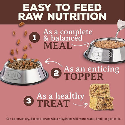 Primal Freeze Dried Raw Dog Food Nuggets, Turkey & Sardine, Complete & Balanced Meal, Also Use as Topper or Treat, Premium, Healthy, Grain Free, High Protein Raw Dog Food, 14 oz (Pack of 2)