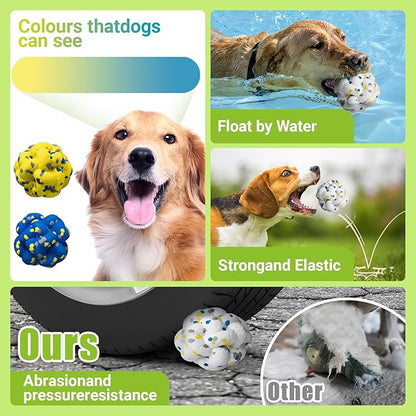 Moonorange Upgrade Dog Balls Interactive Toys for Aggressive Chewers, Indestructible Tennis Durable Bouncy for Fetch Game, Lightweight Floating, White
