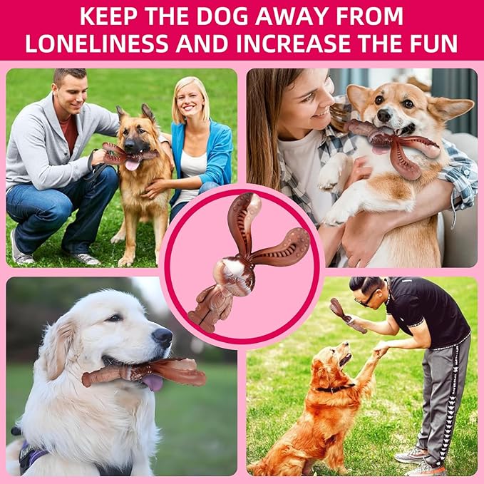 Indestructible Dog Toys for Aggressive Chewers, Tough and Durable Chew Toys for Large Medium Dogs, Interactive Dog Chew Toys to Keep Them Busy (C Rabbit+Squirrel)