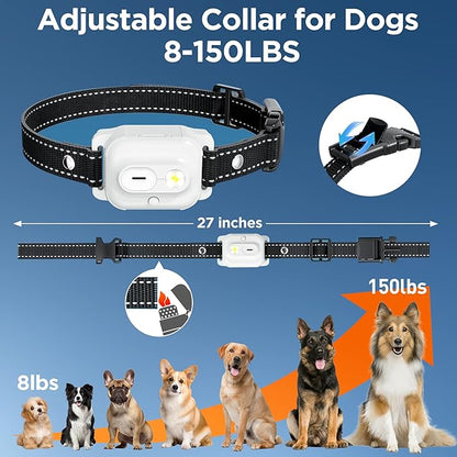 Wissilor Dog Training Collar,Dog Shock Collar with Remote Control, 3300FT and 4 Training Modes Beep,Vibration,Safe Shock,LED Light,IPX7 Waterproof Rechargeable E-Collar for All Breeds (8-150 lbs)