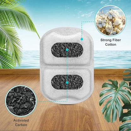 Dog Water Fountain Filter, 8 Pack Pet Fountain Filters Cat Water Fountain Filters Replacement for 7L/230oz/1.8G Stainless Steel Dog Fountain,Replacement Filters and Sponges