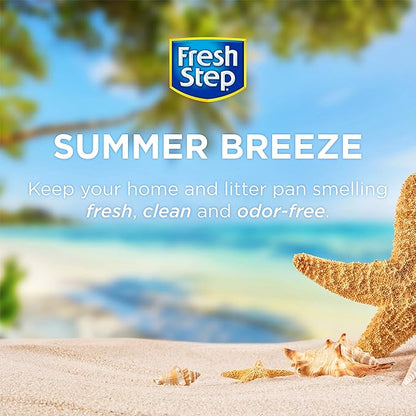 Fresh Step Cat Litter Crystals in Tropical Summer Breeze Scent - Cat Litter Box Deodorizer - Combats Odors and Neutralizes Smells to Keep Your Home Clean, Value Size, 70 Ounce