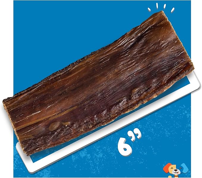 Jack&Pup Gullet Beef Jerky for Dogs (25 Pack) 6" Esophagus Dog Treats, Beef Gullet Sticks for Dogs, Long Lasting Dog Chew