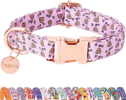 Faygarsle Pink Dog Collar for Small Medium Large Dogs Cute Puppy Collars for Female Dogs Funny Dog Collars for Summer Spring Wedding Necklace Girl Dog Collar M