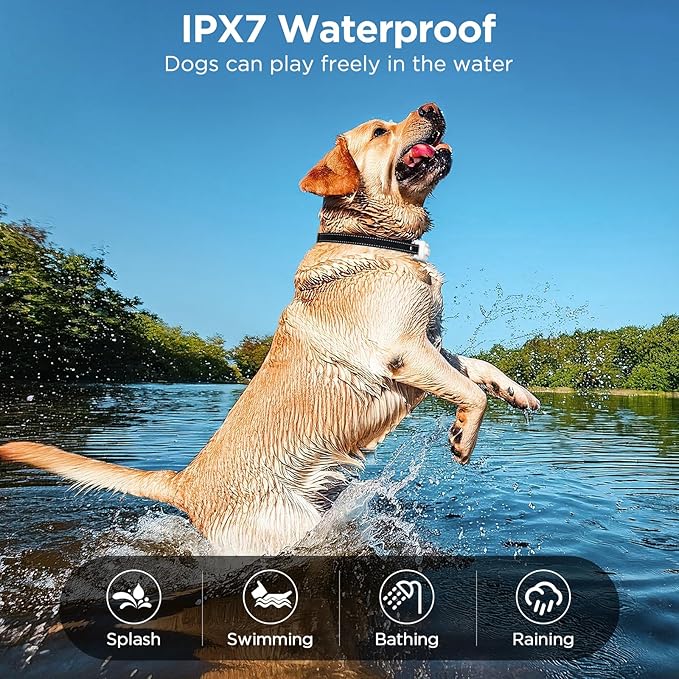 Dog Shock Collar, 3300ft Dog Training Collar with Remote, IPX7 Waterproof Rechargeable Sleek Modern Shock Collar for Small, Medium, Large Dogs with Beep, Vibration, Safety Shock, Light Mode, 8-120 lbs