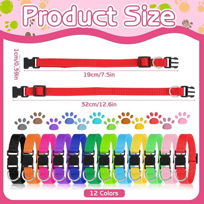 36 Pcs Puppy Collar and Leash Set, Adjustable Colorful Dog Collar and Leash Quick Release Clip Buckle Puppy Collars Whelping Collar for Small Medium Dogs Walking Training