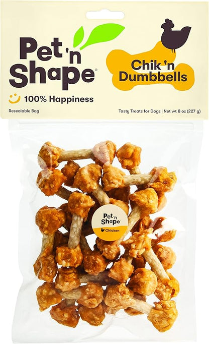 Pet 'n Shape Chik 'n Rice Dumbbells - All Natural Dog Treats, Chicken, 8 oz, 10408