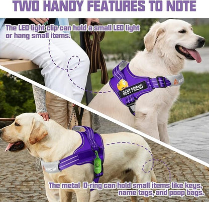 AUROTH Dog Harness and Leash Set, Soft Padded Dog Vest with 5.25FT Dog Leash, No Choke, Easy On Pet Vest, Adjustable Reflective No Pull Dog Harness for Large Dogs, Easy Walking and Training