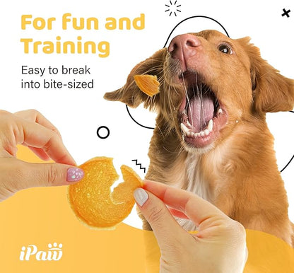 iPaw Chicken Chips Dog Treats for Puppy Training, All Natural Human Grade Dog Treat, Hypoallergenic, Easy to Digest (Chicken Chips), 5 Packs