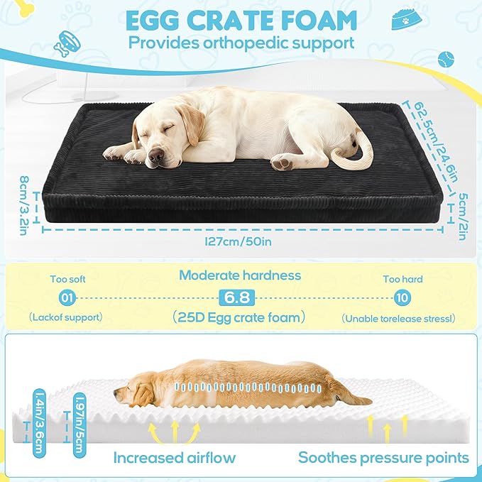 Dog Car Bed, Non-Slip Backseat Extender Pet Mat, Removable Washable Dog Bed for SUVs, Sedans & Trucks, Anti-Slip Travel Bed for Dogs, Easy Clean & Scratch-Proof & Comfort (50"x24.6")