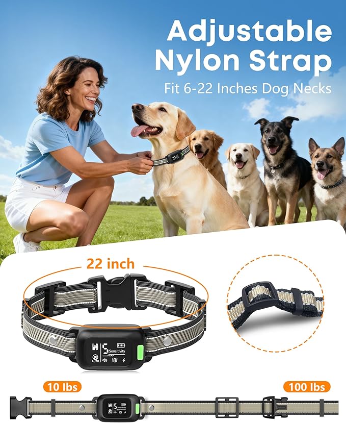 Delupet 2-in-1 Dog Bark & Shock Collar – 4500FT Dog Training Collar with Remote, 3 Training Modes & LED Light, IPX8 Waterproof E Collars with Anti-Barking for Small Medium Large Dog (Titanium)