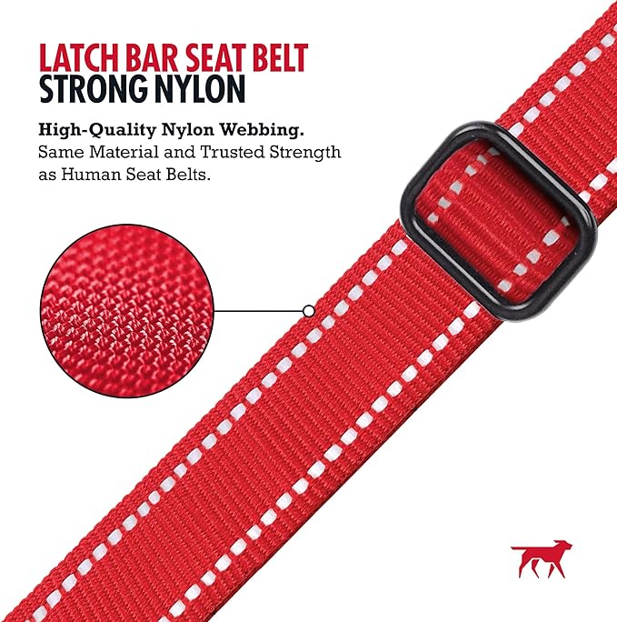 Tuff Pupper Dog Car Safety Belt | Adjustable 16–26" Latch Hook Seatbelt Restraint for Dogs | Heavy-Duty Nylon Webbing, All-Metal Hardware & 360° Swivel Carabiner | Universal Fit for Cars, Trucks & SUV