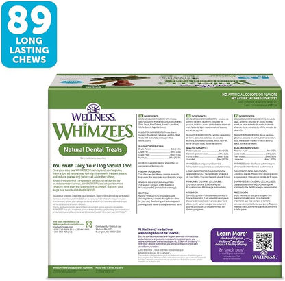 WHIMZEES Wellness Value Box Dog Dental Treats, Small Size, (89 Count)