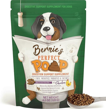 Perfect Poop Digestion & General Health Supplement for Dogs: Fiber, Prebiotics, Probiotics & Enzymes Relieves Digestive Conditions, Optimizes Stool, and Improves Health (Chicken, 4.2)