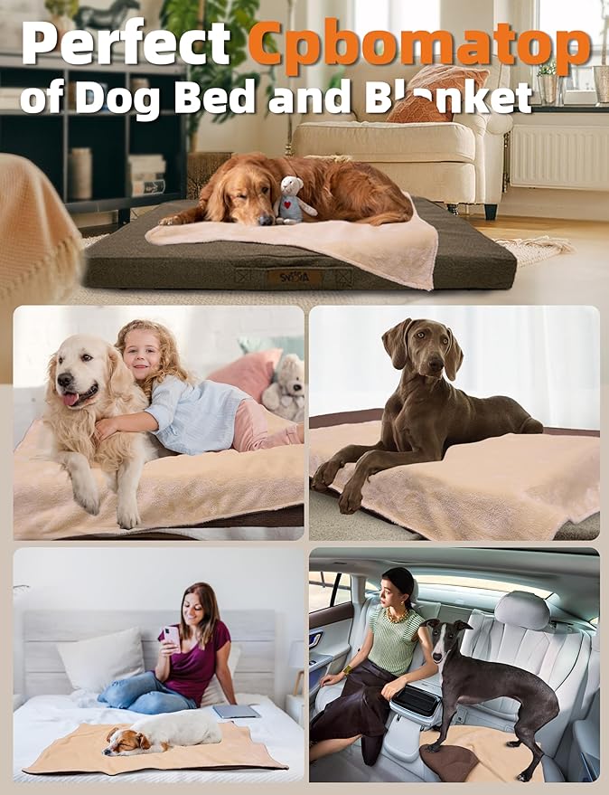 Sytopia 42 Inch Orthopedic Waterproof Dog Crate Bed for Extra Large Dogs, Removable Washable Cover, Egg Crate Foam Mat, Suitable for Dogs Up to 100 Lbs, Brown