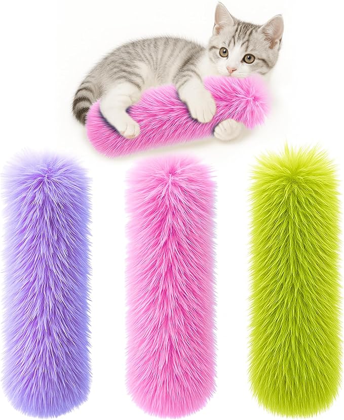 Petinstinct 3 Pack Cat Pillow Toys with Catnip, Soft Plush Crinkle Cat Kicker Toys, Interactive Indoor Kitten Chew Toys for Kitty Exercise, Catnip Toys, Promotes Self Play for All Breeds