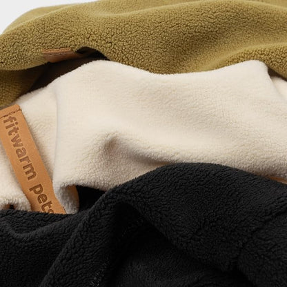 Fitwarm 3 Pack Classic Fleece Dog Sweater, Winter Clothes for Small Dogs Boy Girl, Turtleneck Dog Sweatshirt, Pet Pullover Jumper, Cat Apparel, Black, Olive Green, Cream, XXL