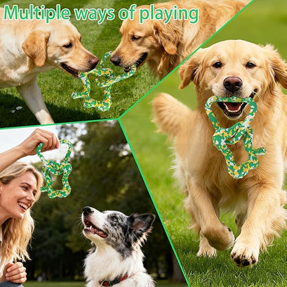 Triangle & Heart Dog Chew Toy | 99.99% Natural Rubber | Eco-Friendly Biodegradable | Gentle Gum Care | Puppy Teething Pacifiers | Indestructible Non-Squeak Toys for Large Aggressive Chewers