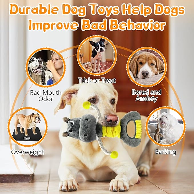 Fuufome Large Squeaky Plush Dog Toys for Small, Medium, and Large Dogs Daily Companionship, Training, Tug of War Puppy Toys to Keep Them Busy