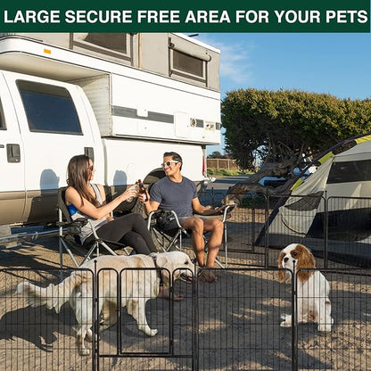 VISCOO Dog Playpen Outdoor, 16 Panels 32" H Dog Pen Indoor, Metal Dog Fence Outdoor, Pet Fence for Large/Medium/Small Dogs, Indoor Puppy PlayPen, Dog Fence Exercise Pen for RV,Camping,Yard
