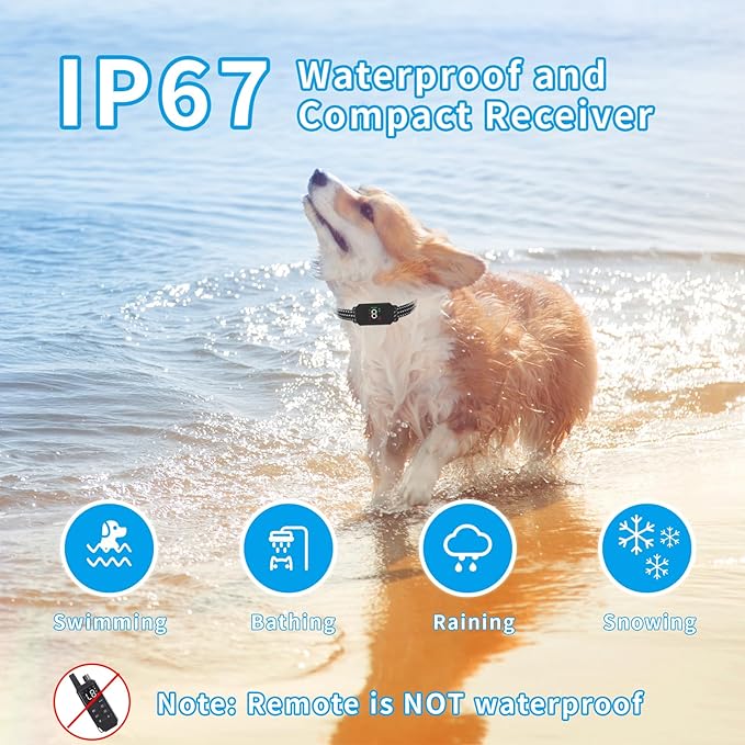 Dog Shock Collar Dog Training Collar with Remote Innovative IPX67 Waterproof with 6 Training Modes, Rechargeable E-Collar for All Breeds- Black