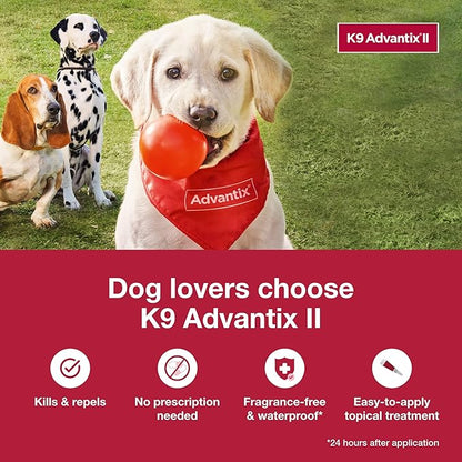 K9 Advantix II Medium Dog Vet-Recommended Flea, Tick & Mosquito Treatment & Prevention | Dogs 11-20 lbs. | 6-Mo Supply