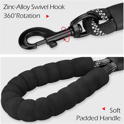 PoyPet Dog Harness and Leash Combo, Escape Proof No Pull Vest Harness, with 5 Feet Leash, Reflective Adjustable Soft Padded Pet Harness with Handle for Small to Large Dogs(Black,M)