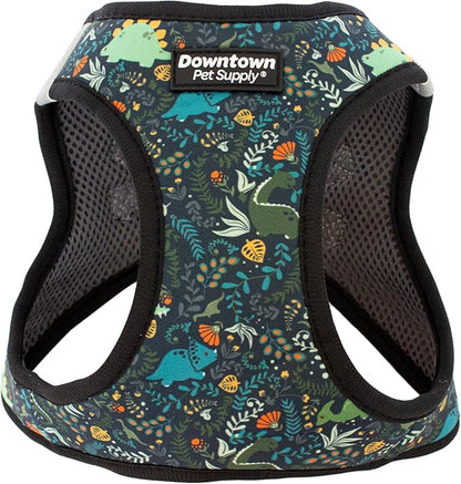Downtown Pet Supply Step-in Dog Harness – No Pull, Adjustable Padded Mesh with Reflective Trim, Secure Buckle Strap – Comfortable & Breathable Small Dog Harness, X-Small, Dinosaur