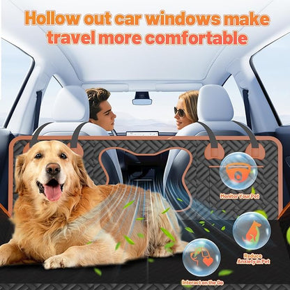 Diiouogs Dog Car Seat Cover for Back Seat Waterproof Pet Hammock with Hard Bottom Sturdy 400lb Backseat Extender for Dogs Easy to Clean Car Seat Protector Dog car seat Covers