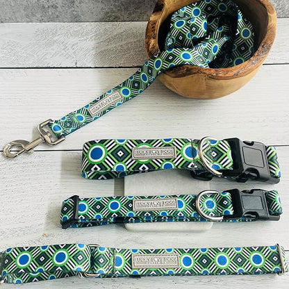 Lucky Love Dog - Easy Click Buckle Dog Collar with Leash Set Combo, Durable & Comfortable for Male & Female Dogs, Pet Collar for Small Dogs, Secure Fit - Leo Combo, XS