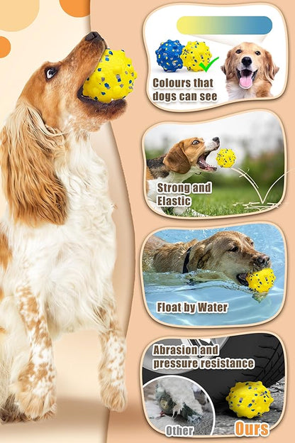 Moonorange Dog Tennis Balls for Aggressive Chewers, Indestructible Durable Bouncy Interactive Toy for Dogs Fetch Game Lightweight Floating Outdoor Training(4Pcs Medium)