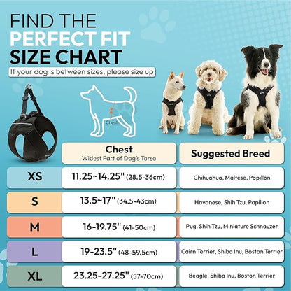 Gooby Escape Free Easy Fit X Step in Dog Harness - Vegas Black, X-Large