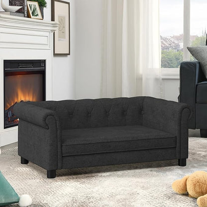 KEIKI Dog Bed for Medium and Large Dogs, Elevated Pet Sofa Bed, Durable Elevated Dog Couch with Legs, 39" Pet Bed for Dogs, Black