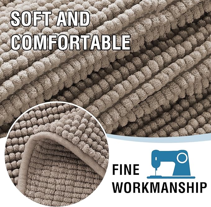 H.VERSAILTEX Plush Chenille Couch Cover for 3 Cushion Couch Anti Slip Washable Sofa Slipcovers Soft and Durable Furniture Protector for Dogs Cats Kids (27.5" x 59", Taupe)
