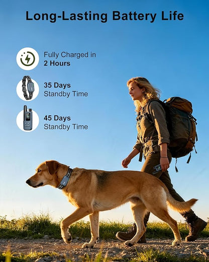 Jugbow Dog Shock Collar - 4500FT Dog Training Collar with Remote, IPX8 Waterproof Electric Dog Collar with 4 Training Modes, Security Lock, Rechargeable eCollar for 10-120lbs Dogs(DBU)