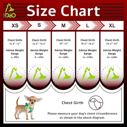 DOCO Dog Harness for Large Sized Dog - Athletica Adjustable, No Pull, No Choke, Puppy Vest Lightweight Air Mesh, Reflective, Puppy Essentials - Orange, Medium (Chest 16"-17", Weight 10-15 lbs)
