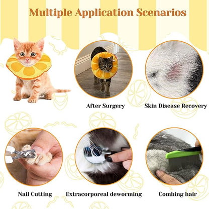 Jevnd Kitten Cones After Surgery 0-6 Months, Donut Extra Small Kitten Cone Collar Soft to Stop Licking Neck, Elizabethan Kittens e Collar for Recovery, xs Small Cat Cone Spray, Pet Soft Cone for Cats