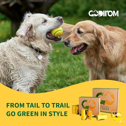 Certified 100% Home Compostable Poop Bags for Dogs, 270 Count Guaranteed Leak Proof and 18 Microns Extra Thick Waste Bag, 18 Rolls of Plant Based Doggie Poop Bag, No Scented with ASTM D6400 & EN13432