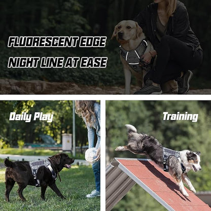AUROTH Tactical Dog Harness for Large Dogs No Pull Adjustable Pet Harness Reflective K22 Working Training Easy Control Pet Vest Military Service Dog Harnesses