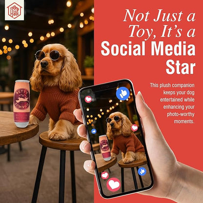 Chomp Haus Betty Chewze – Luxurious Plush Dog Toy with Squeaker, Premium Fabric, Embroidered Details, Designer-Inspired Chew Toy, Fun Gift for Medium to Large Dogs & Dog Lovers