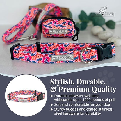 Lucky Love Dog - Adjustable Dog Collar with Easy Click Buckle for Small Ones, Durable, & Comfortable for Male & Female Dogs, Pet Collar for Puppies & Adult Dogs - Rosie, XS
