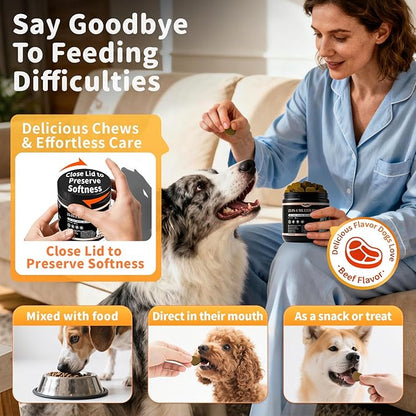 25-in-1 Dog Multivitamin Chews – All-in-One Daily Vitamins & Supplements for Dogs, Joint Support with Glucosamine MSM, Omega-3 Skin & Coat, Gut, Heart & Brain, All Breeds & Ages, Beef, 90Ct